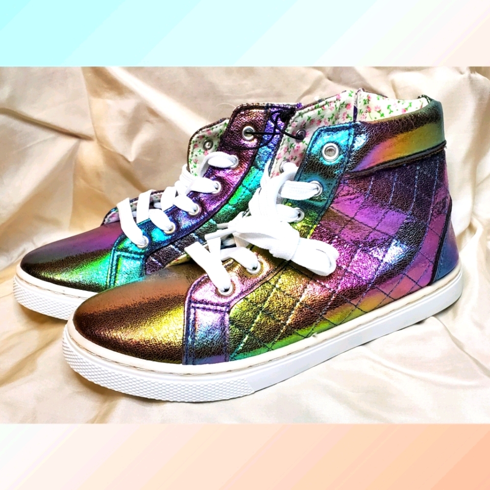 BOBBIE & BROOKS Kids Metallic Holographic Hightops